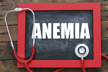 ANEMIA word on chalk board.