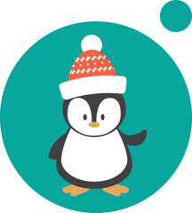 christmas card with penguin