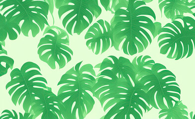 Fototapeta na wymiar seamless pattern with green leaves