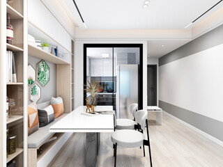 3D rendering, luxury style restaurant design