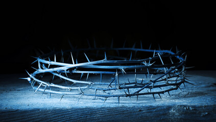 Rusty wreath of thorns at the cross