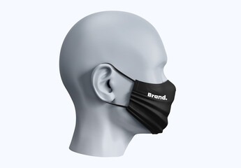 Black Medical Mask Mockup