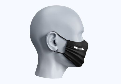 Black Medical Mask Mockup