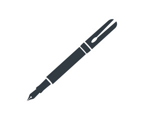 Fountain pen nib, Pen calligraphy logo design. The signature icon. Pen and undersign, underwrite, ratify symbol. vector design and illustration.

