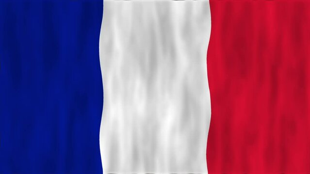 Flag of France. The texture of the fabric. High quality looped video footage. 4K HD