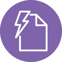 Thunder File Vector Icon which is suitable for commercial work and easily modify or edit it
