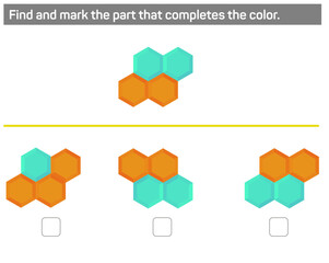 Find and mark the part that completes the color.