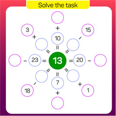 Solve the task. Math questions, addition process