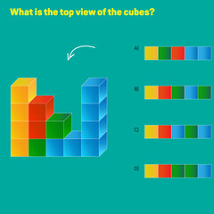 Find the top view of the cubes.