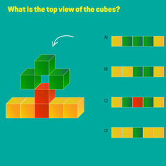 Find the top view of the cubes.