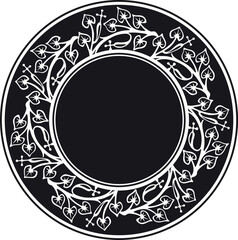 circle floral frame vector design 