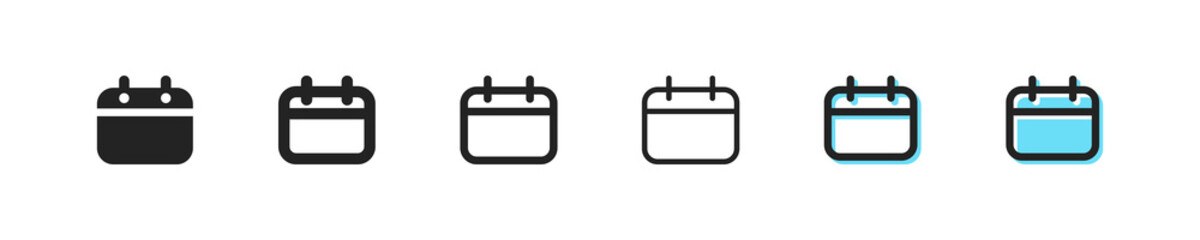 Calendars for each month. Vector illustration. Planning, 12 months, twelve, schedule, business plan, work. Time management concept. Vector line icon on white background