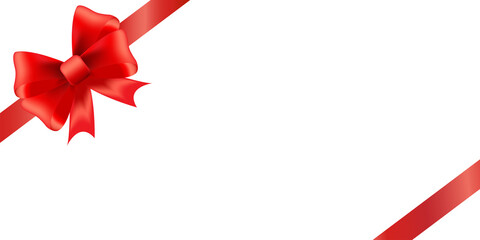 Vector red bow on a transparent background.