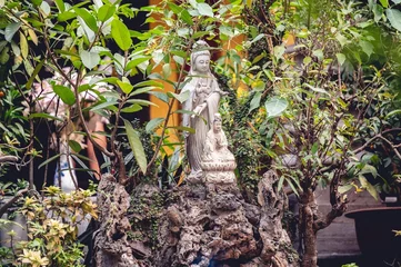 Fotobehang Historisch gebouw Closeup shot of Buddhist idols outside a temple in Vietnam