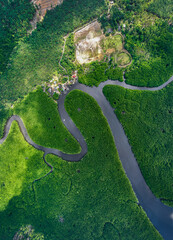 Heart shape island in Khao Chom Pa Sea Mangrove view point, in Trang, Thailand 