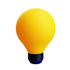 yellow light bulb symbol 3d render design