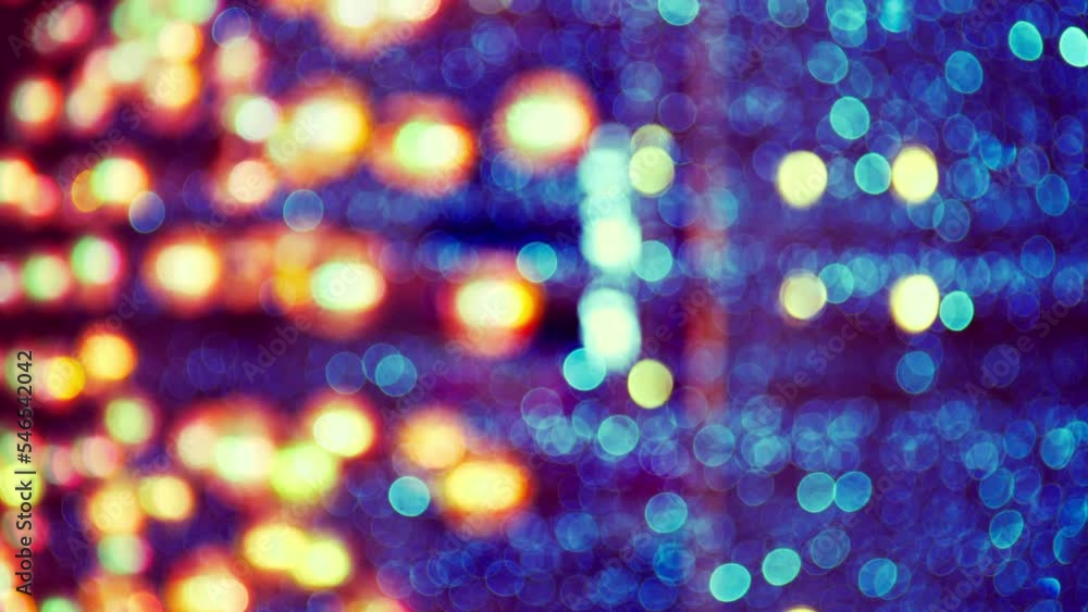 Aufkleber blurred light spots seamless loop circle color bokeh lights background. defocused lens light