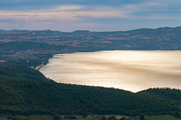 Italian landscape along via Francigena, between Bolsena and Montefiascone, Tuscany, June 2022