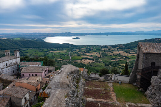 Italian landscape along via Francigena, between Bolsena and Montefiascone, Tuscany, June 2022