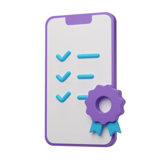 Checking phone 3D illustration