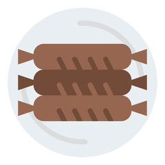 sausage dish meat food icon