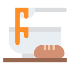 soup bread dinner food icon