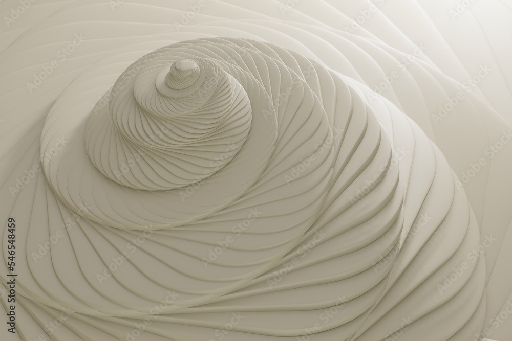 Poster Wonderful  abstract  swirl  background. Trendy white gradient shapes. Liquid curve shape in motion. 3d rendering illustration Background pattern for design.