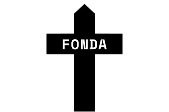 Fonda: Illustration eines schwarzen Kreuzes mit dem Vornamen Fonda