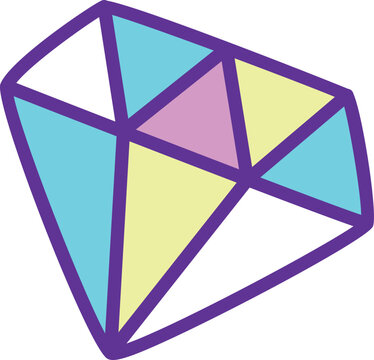 Color diamong icon. Magic gem. Jewel sign