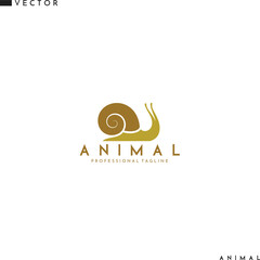 Snail logo. Isolated animal on white background