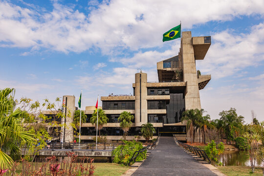Sorocaba, Sao Paulo, Brazil - Circa August 2022: Sorocaba City Hall, tourist building, O Pal&aacute;cio dos Tropeiros