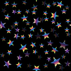Seamless pattern with colorful stars on black - 546552822