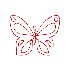 Butterfly contour PNG drawing. Insect butterfly coloring book.