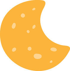 Crescent in cute childish style. Yellow moon drawing