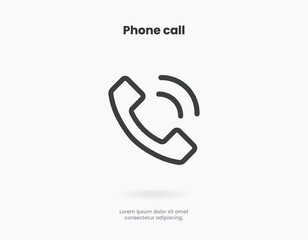 Flat phone button icon, incoming call, calling, mobile, voice talk, contact symbol. Accept call. Social media sign for website, mobile app, UI, UX, GUI.