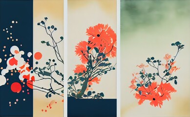 abstract backgrounds with watercolor texture, flowers, Generative AI
