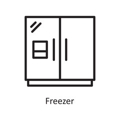 Freezer  Vector Outline Icon Design illustration. Housekeeping Symbol on White background EPS 10 File
