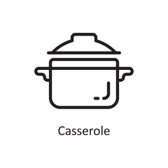 Casserole  Vector Outline Icon Design illustration. Housekeeping Symbol on White background EPS 10 File
