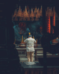 Praying time in temple