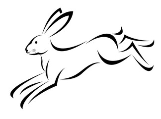 Fototapeta na wymiar Vector of rabbit running design isolated on transparent background. Wild Animals.