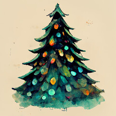 christmas tree, christmax tree illustration, xmas tree illustration