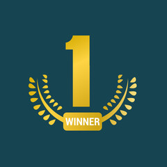 first place winner gold medal with ribbon