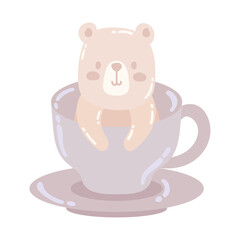 Obraz na płótnie Canvas cute bear on cup