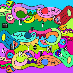 Merry Christmas and Happy New Year banner. Trendy modern art Xmas design. Poster, greeting card, header for website, social media. Eps10 Vector Illustration