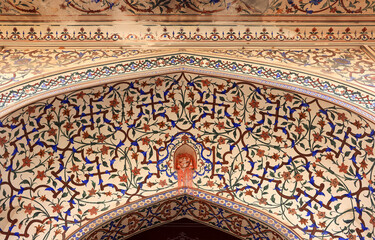 Decorative arch at the City palace Jaipur in Rajasthan, India