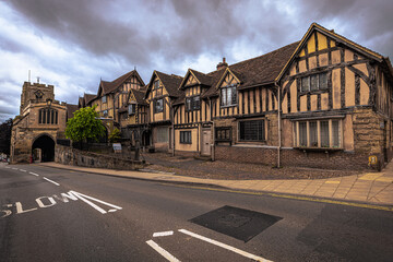 Warwick - May 26 2022: Medieval town of Warwick, England.