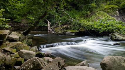 Small upper water falls on Tinker creek in Cuyahoga valley national park.