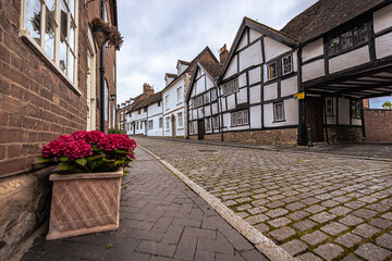 Warwick - May 26 2022: Medieval town of Warwick, England.