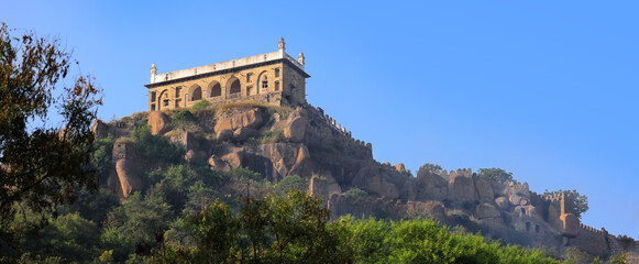 Historic Golconda fort built by Qutub Shahi Kings. located in Hyderabad city, India