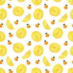 Seamless pattern with lemon